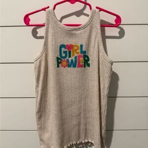 Old Navy Cream Ribbed Tank‎ Top Girls M